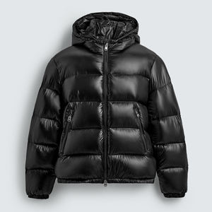 Puffer Lining Customized Hooded <b>Patchwork</b> <b>Jacket</b> Lightweight Streetwear Autumn Windbreaker Bomber <b>Jacket</b> Zipper Breathable - Product Image 3