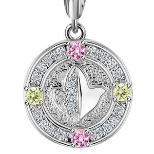Boucles d'oreilles pendantes en cristal argenté rose et vert avec motif de feuille en relief et détail de pierre scintillante, bijoux de mode pour femmes - Product Image 2