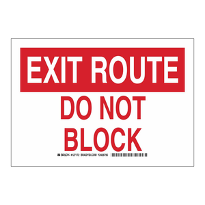 ป้ายทางออกฉุกเฉินห้ามบังปิด ขนาด 7x10 นิ้ว ป้ายบอกทางออก Brady EXIT ROUTE - Product Image 2