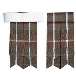 Tela Tartán con Diseño a Cuadros Marrón, Blanco y Rojo, Estilo Tradicional Escocés, Accesorios para Kilt Masculino - Product Image 6