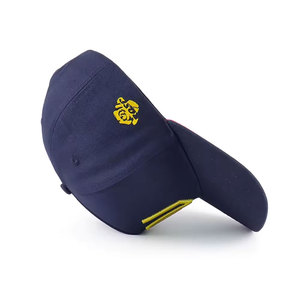 Unisex 6-Panel Baseball Cap <b>Navy</b> Blue Gold W Embroidery Casual <b>Hat</b> for Adults Four Seasons Wear - Product Image 3