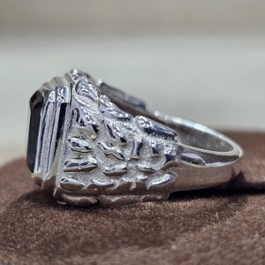 Anillo de Plata de Ley 925 con forma de rectángulo de diseñador clásico, piedra preciosa de turmalina negra de excelente calidad, regalo de fiesta hecho a mano único - Product Image 5
