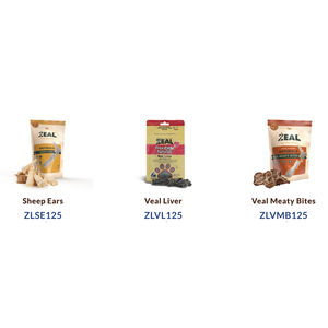 Zeal Free Range Naturals Dog <b>Treat</b> (125g Pouch) Veal Meaty Bites - Product Image 2