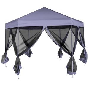Gazebo Esagonale Blu Scuro con 6 Pareti Laterali 11,8 x 10,2 - Pergola o Padiglione - Product Image 3
