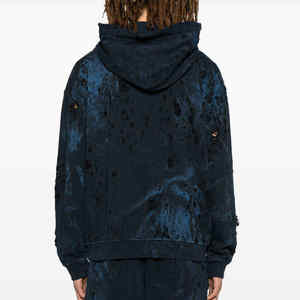 Sweat à capuche homme déchiré en coton épais, style streetwear tendance, prix abordable - Product Image 3