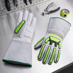 Guantes de Seguridad de Cuero de Vaca de Alta Resistencia con Revestimiento de Goma TPR para Protección de Manos en Trabajos Industriales, Soldadura TIG, Construcción y Tareas Mecánicas - Product Image 3