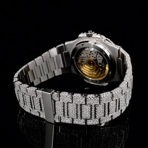 นาฬิกาข้อมือหรูหราสไตล์ Full Iced Out ประดับเพชรโมอิสซาไนต์แบบ Pave ระบบอัตโนมัติ สำหรับผู้ชาย สไตล์ฮิปฮอป - Product Image 2