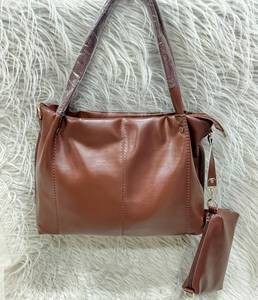 Women's Stylish PU Leather Tote <b>Bag</b> with Matching Pouch for Daily Use and Casual Shopping with Detachable Pouch - Product Image 1