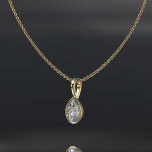 Pear Moissanite <b>Pendant</b> 14K <b>Gold</b> IGI Certified Christian Luxury Gift for Women - Product Image 4