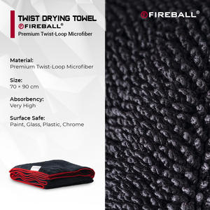 Toalla de Secado Fireball Twist (70*90 cm), Microfibra Ultra Absorbente, Paño de Secado para Auto que No Deja Rayas, Proporciona un Acabado sin Pelusas - Product Image 3