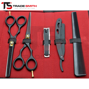 Kit de ciseaux de coiffure et rasoir pour <span class=keywords><strong>barbier</strong></span>, ensemble d'outils de coiffure de salon pour une coupe de précision - Product Image 6