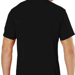 Camiseta Negra de Cuello en V para Hombre con Estampado Geométrico de Montaña, Manga Corta, Corte Regular, Algodón Jersey, Estilo Casual, Hecho en EE. UU. - Product Image 5
