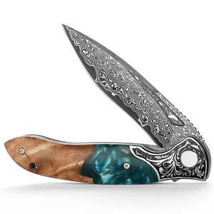 Handmade Damascus Steel Folding Knife Compact Pattern Steel Pocket <b>Tool</b> Outdoor <b>Camping</b> Hiking Fishing Travel Everyday Carry - Product Image 5