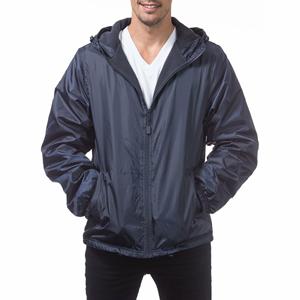 Vestes coupe-vent pour hommes sur mesure OEM, grandes tailles, printemps, respirantes, imperméables, décontractées, 100% polyester, à capuche, fermeture éclair avant - Product Image 6