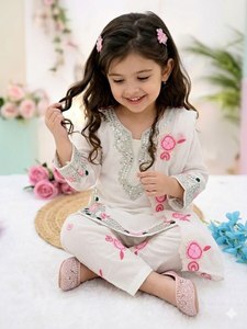 Ensemble Salwar Kameez brodé blanc pour femmes, costume Farshi, tenue de fête, mariage, Diwali - Product Image 4