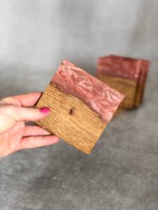 Handcrafted Wooden And Resin <b>Drink</b> <b>Coasters</b> With Storage Stand For Home Kitchen Office Guest Hosting And Stylish Table Use - Product Image 5