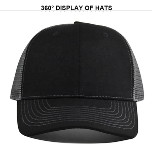 Casquette de camionneur noire avec logo personnalisé et panneaux en maille grise, casquette de baseball classique, respirante, légère, pour les sports de plein air, pour hommes - Product Image 1