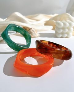 Resin <b>Bangles</b> <b>Bracelets</b> Women Chunky Geometric <b>Fashions</b> Thick Statement <b>Bangle</b> Set Gold Plated Vintage Wooden Heart Shape - Product Image 1