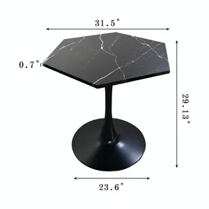 Modern Geometric Aluminium Eco-Friendly <b>Coffee</b> <b>Table</b> <b>Black</b> <b>Round</b> Shape Indoor Living Room Furniture Durable Design - Product Image 3