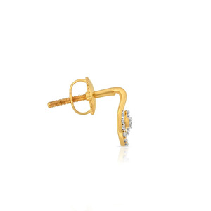 Boucles d'oreilles clous en diamant harmonie ovale dorées - Product Image 4