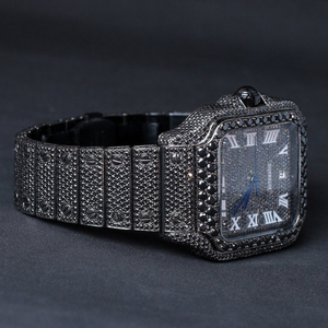 Reloj de Joyería Hip Hop con Diamantes Moissanite Cultivados en Laboratorio, Corte Redondo VVS, Correa de Goma, Reloj Mecánico Hecho a Mano - Product Image 2