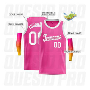 Maillot de basket personnalisé avec nom et numéro, vêtements de sport athlétiques, tissu en maille 100% polyester, sublimation, hauts pour l'entraînement et les matchs - Product Image 6