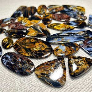 Lote de piedras preciosas de cabujón de Pietersite natural, piedras sueltas pulidas lisas para hacer joyas, forma mixta - Product Image 5