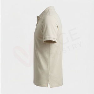Chemise décontractée pour homme en piqué 100 % polyester bleu marine à manches courtes, respirante, infroissable, coupe classique, design tricoté uni - Product Image 3