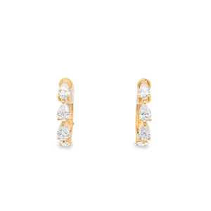 Pear Cut Lab Grown Diamond <b>Hoop</b> <b>Earrings</b> 14K 18K <b>Solid</b> Gold Bridal Wedding Modern Luxury Minimalist Elegant Huggies Fine Jewelry - Product Image 3