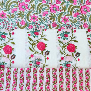 100% Cotton Eco-Friendly Quick-Dry Fabric for Shirts & Suits Girls & Boys Clothing Sustainable Jaipur Handprinted Cloth - Product Image 1