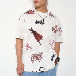 Nouveau T-shirt blanc surdimensionné personnalisé pour homme, tendance et en promotion, imprimé style streetwear, coupe décontractée ample, manches courtes, en coton, avec motif graphique - Product Image 1