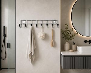 8 <b>Hook</b> Metal Clothes Rack Organizer Rust Resistant Heavy Duty Hanging Storage for Bathroom Space-Saving - Product Image 3