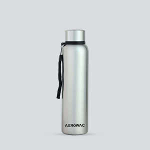 Silver Stainless Steel Vacuum Insulated Thermal Water Bottle Reusable <b>Metal</b> Hydration Flask Leakproof Double Wall Canteen - Product Image 1
