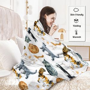 Cozy Vintage <b>Cat</b> Love Sherpa <b>Plush</b> Blanket Cute <b>Cat</b> Print Fleece Cover for Women and Girls Corall Throw for Home Decor - Product Image 2