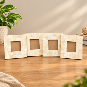 Handcrafted Mother of Pearl Mosaic Photo <b>Frame</b> Square Shell Inlay Decorative <b>Picture</b> <b>Frame</b> for Home Décor Gift Set of 4 - Product Image 1