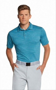 Polo de Manga Corta Azul para Hombre, Corte Regular, Color Sólido, Tejido Transpirable, Estilo Casual - Product Image 3