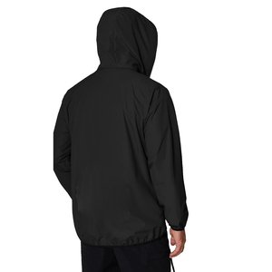 Veste coupe-vent à capuche pour homme, fermeture éclair, style décontracté et sportif, matière polyester, pour le printemps, longueur normale, couleur unie - Product Image 2