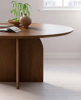 Table basse ronde en bois massif moderne - Meuble de salon durable et facile à nettoyer