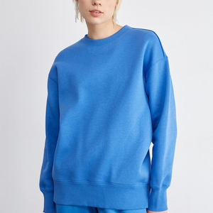 Sudadera informal de invierno para mujer, 100% algodón, con logo personalizado en la parte delantera, manga larga, cuello redondo, forro polar. - Product Image 1