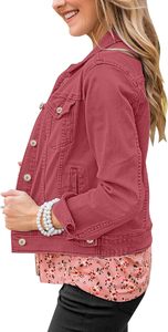 Veste en jean pour femme, coton premium, style vintage, boutonnée, décontractée, streetwear, légère, élégante, confort quotidien - Product Image 6