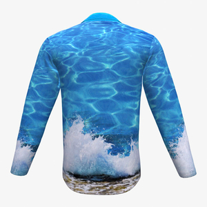 เสื้อตกปลาแบบซับลิเมชั่นสำหรับการแข่งขันแบบกำหนดเอง - ผ้าสแปนเด็กซ์/โพลีเอสเตอร์คุณภาพสูง UPF 50 ป้องกันแบคทีเรียและแห้งเร็วสำหรับนักตกปลาเบส - Product Image 2