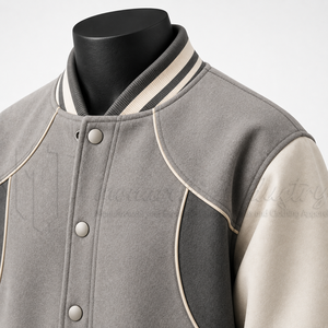 Chaqueta Varsity Personalizada para Hombre con Mangas en Contraste y Cierre de Botones a Presión, Fabricante Mayorista - Product Image 6
