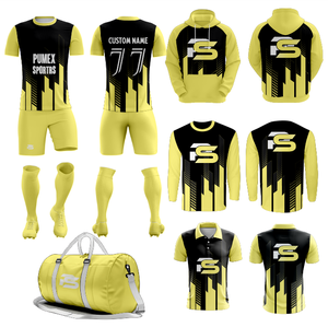 ชุดฟุตบอลฝึกซ้อมขายส่งแบบดั้งเดิมสำหรับผู้ใหญ่ โพลีเอสเตอร์ 100% ระบายอากาศได้ดี แห้งเร็ว ชุดทีมฟุตบอลพร้อมปักชื่อทีมตามสั่ง - Product Image 1