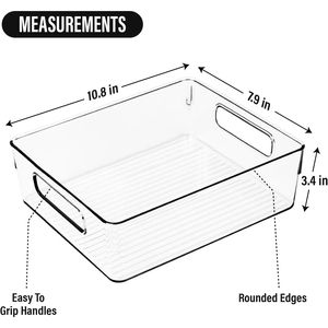 Fridge Organizer Bins Plastic Storage Containers for <b>Pantry</b> and <b>Kitchen</b> Organization - Product Image 3