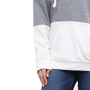 Sudadera con Capucha para Mujer, Diseño Color Block, Manga Larga, Tejido de Mezcla de Algodón, Estilo Casual para Otoño, con Bolsillos - Product Image 5