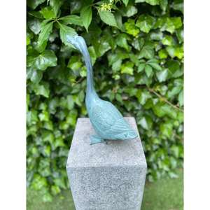 Escultura Decorativa de Pato Antiguo, Artículos y Adornos de Jardín, Acabado en Verde Pátina - Product Image 4