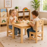 Silla de Comedor Montessori de Madera Maciza para Niños Preescolares, Muebles de Jardín de Infancia con Certificación de Seguridad Ecológica y Diseño Apilable