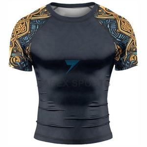 Maillot de bain Rash Guard extensible à manches courtes pour homme, séchage rapide, anti-UV, idéal pour la course à pied - Product Image 4