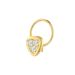 Piercing de nez en or 14 carats avec diamant naturel de 0,09 carat, certifié GIA, motif floral, style ethnique, couleur HI, clarté VS-SI, catégorie Grillz - Product Image 4