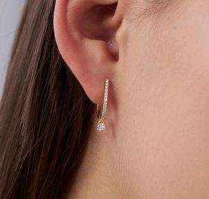 ต่างหูเพชรทรงบริลเลียนต์เคลือบทอง 14K สไตล์วินเทจคลาสสิก ได้รับการรับรองจาก IGI ประดับเพชรเลี้ยงในห้องปฏิบัติการ ระยิบระยับ เหมาะสำหรับผู้หญิง - ของขวัญสำหรับงานปาร์ตี้ - Product Image 6